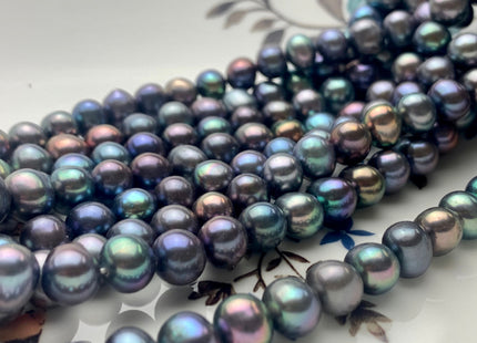 7-8 mm AA Peacock Color Potato Freshwater Pearl Beads Genuine Cultured Freshwater Peacock Colored Pearls 56 Pieces #P1284