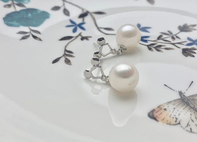 One Pair 925 Sterling Silver/Gold Earring Setting Genuine 925 Sterling Silver Micky Mouse Studs Findings For Half Drilled Pearls #10078