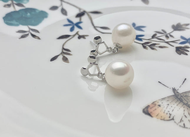 One Pair 925 Sterling Silver/Gold Earring Setting Genuine 925 Sterling Silver Micky Mouse Studs Findings For Half Drilled Pearls #10078