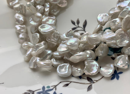 11-12 x 13-14 mm Natural White Irregular Keshi Freshwater Pearl Beads Genuine Natural Top Drilled Keshi Cultured Pearls #558