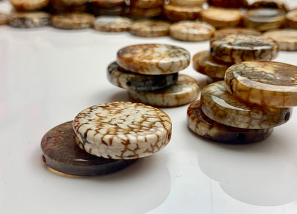 6-8x30-35 mm AAA Smooth Round Mixed Color Fire Agate Gemstone Beads Genuine Mixed Coffee Amber Ivory Color Agate 15 Inches #3523