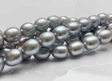 9-10x11 mm AAA Gray Freshwater Pearl Rice/Oval Shape Freshwater Pearl Beads Genuine High Luster Freshwater Pearls #150