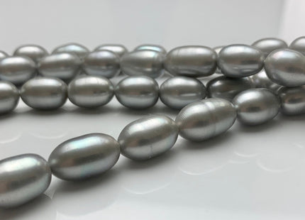10x13-15 mm AAA Gray Color Freshwater Pearls Long Rice/Oval Shape Pearl Beads Genuine Top Quality Freshwater Pearls #1189