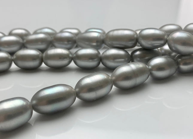 10x13-15 mm AAA Gray Color Freshwater Pearls Long Rice/Oval Shape Pearl Beads Genuine Top Quality Freshwater Pearls #1189