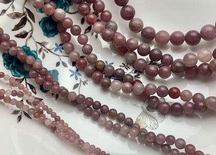 4mm 6mm 8mm 10mm 12mm Natural Color Smooth Round Strawberry Quartz Gemstone Bead Natural Pink Strawberry Quartz Beads 15 Inches Strand #3525