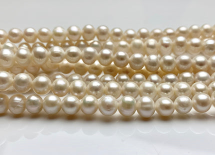 6 mm Natural White Potato Freshwater Pearls Genuine Natural Potato Shape Freshwater Pearl Beads 70 Beads #P1170