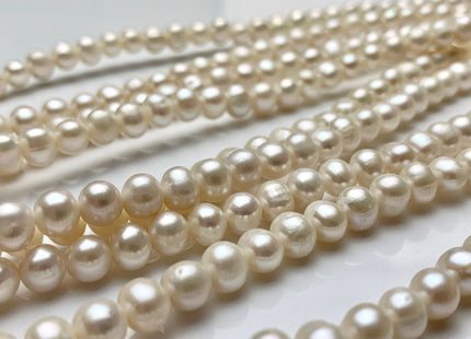 6 mm Natural White Potato Freshwater Pearls Genuine Natural Potato Shape Freshwater Pearl Beads 70 Beads #P1170