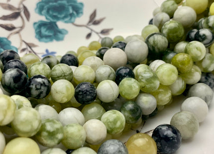 4 mm 6 mm 8 mm 10 mm 12 mm Smooth Round Natural Quartz Gemstone Beads Natural Moss Green Color Quartz Loose Beads 15 Inches Strand #3536