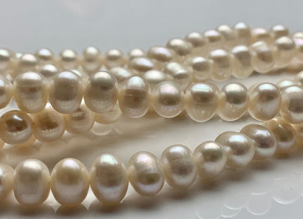 9-10 mm Natural White Potato Freshwater Pearl Beads Genuine High Luster White Cultured Freshwater Pearls 54 Pieces #P1298