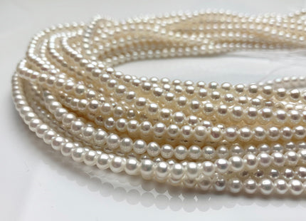 2.5-3mm 3.5-4mm AAAAA Natural White Round Edison Freshwater Akoya Quality Pearl Genuine Natural White Super High Luster Round Pearl #P1176