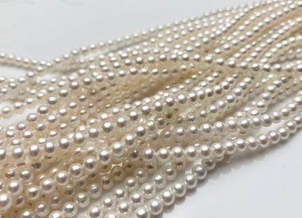 2.5-3mm 3.5-4mm AAAAA Natural White Round Edison Freshwater Akoya Quality Pearl Genuine Natural White Super High Luster Round Pearl #P1176