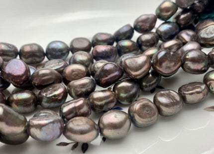 11x12-13 mm AA Rare Abalone Gray Color Rice Oval Nugget Freshwater Pearl Beads Genuine High Luster Multi Green Gray Pearl 33 Pieces #P1262