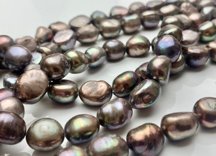 11x12-13 mm AA Rare Abalone Gray Color Rice Oval Nugget Freshwater Pearl Beads Genuine High Luster Multi Green Gray Pearl 33 Pieces #P1262