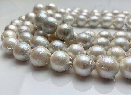 14-16x18 mm Natural White Jumbo Size Freshwater Baroque Pearl Beads Genuine Natural White Large Baroque Pearl Beads 20-21 Beads #P1201