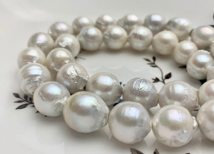 14-16x18 mm Natural White Jumbo Size Freshwater Baroque Pearl Beads Genuine Natural White Large Baroque Pearl Beads 20-21 Beads #P1201