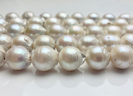 14-16x18 mm Natural White Jumbo Size Freshwater Baroque Pearl Beads Genuine Natural White Large Baroque Pearl Beads 20-21 Beads #P1201