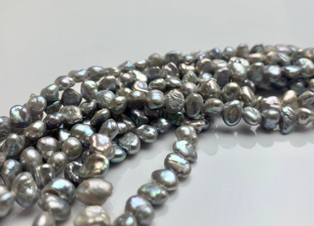 3.5-5 mm AA Gray Color Keshi Nugget Freshwater Pearl Beads Center Drilled Keshi Pearls Genuine Freshwater Tiny Keshi Nugget Pearls #P1182
