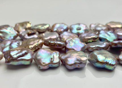 15-18mm AAA Very Rare Natural White Or Mauve Flower Shape Freshwater Coin Pearl Beads Genuine Super High Luster Flower Coin Pearls #P1179