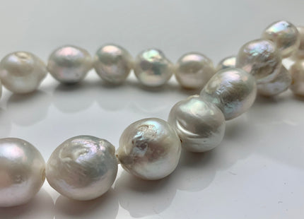 13-17 mm AA Full/Half Strand Large Hole Natural White Baroque Pearl 2.2mm Hole Very Rare Jumbo Cultured Baroque Pearl #252