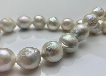 13-17 mm AA Full/Half Strand Large Hole Natural White Baroque Pearl 2.2mm Hole Very Rare Jumbo Cultured Baroque Pearl #252
