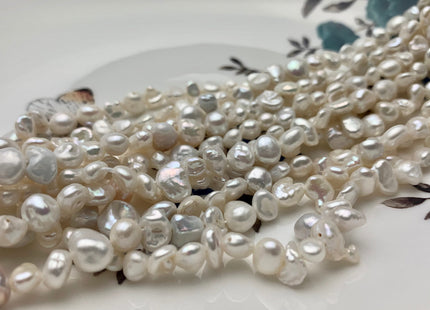 5-8 mm Natural White Keshi Nugget Freshwater Pearl Beads Center Drilled Keshi Pearls Genuine Mixed Size Tiny Keshi Nugget Pearls #P1310