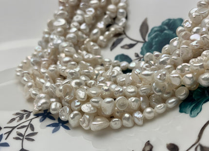 5-8 mm Natural White Keshi Nugget Freshwater Pearl Beads Center Drilled Keshi Pearls Genuine Mixed Size Tiny Keshi Nugget Pearls #P1310