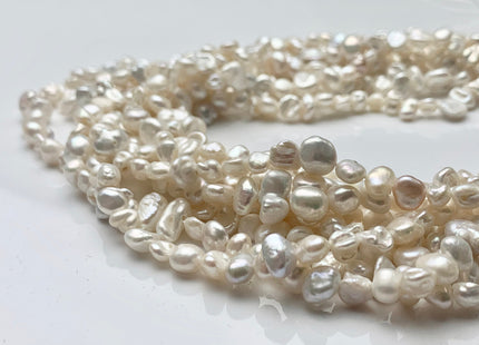5-8 mm Natural White Keshi Nugget Freshwater Pearl Beads Center Drilled Keshi Pearls Genuine Mixed Size Tiny Keshi Nugget Pearls #P1310