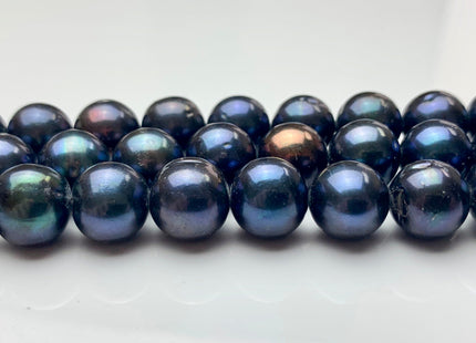 10.5-11.5mm AAA Blue Peacock Round Freshwater Pearls Genuine Very Rare Smooth And Round High Luster Freshwater Pearl 38 Pieces #P1171