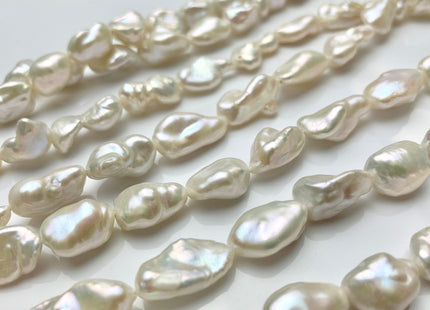 9x13-12x17mm AAAAA Very Rare High Luster Natural White Keshi Nugget Freshwater Pearl Beads Genuine Quality Center Drilled Keshi Pearl #P1203