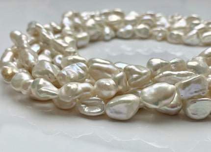 9x13-12x17mm AAAAA Very Rare High Luster Natural White Keshi Nugget Freshwater Pearl Beads Genuine Quality Center Drilled Keshi Pearl #P1203