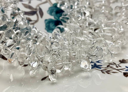 7x10-12 mm AAA Top Drilled Clear Quartz Beads Icicle Shape Natural Clear Rock Crystal Gemstone Beads Genuine Natural Chips 8 Inches #3013