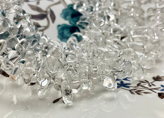7x10-12 mm AAA Top Drilled Clear Quartz Beads Icicle Shape Natural Clear Rock Crystal Gemstone Beads Genuine Natural Chips 8 Inches #3013