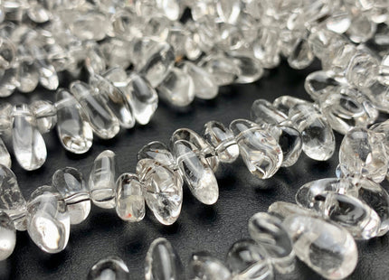 7x10-12 mm AAA Top Drilled Clear Quartz Beads Icicle Shape Natural Clear Rock Crystal Gemstone Beads Genuine Natural Chips 8 Inches #3013