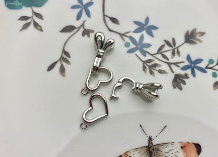 8x13 mm 925 Sterling Silver Interlaced Heart Shape Clasp Sterling Silver Findings 925 Sterling Silver Clasps DIY Jewelry #10087-A