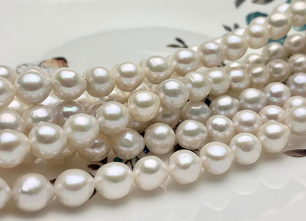8-9 mm AAA Natural White Edison Baroque Freshwater Pearl Beads Genuine High Luster Pearl #P1209