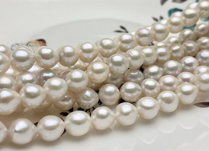 8-9 mm AAA Natural White Edison Baroque Freshwater Pearl Beads Genuine High Luster Pearl #P1209