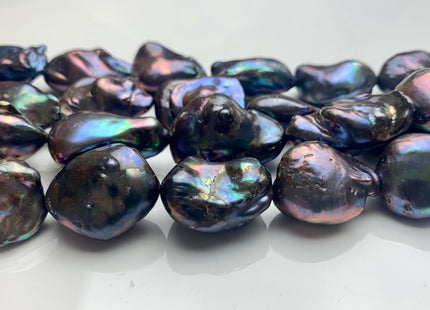 One Piece 19-23x26-33 mm AAA Very Rare Jumbo Rainbow Peacock Baroque Pearl High Luster Nugget Shape Quality Baroque Pearl Beads #P1214