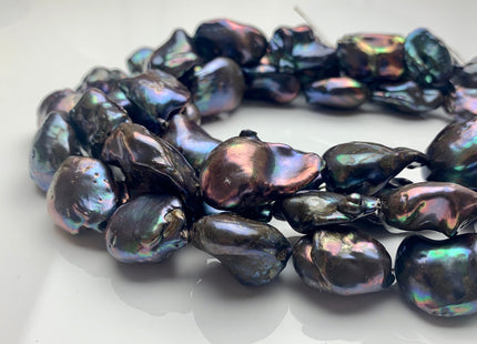 One Piece 19-23x26-33 mm AAA Very Rare Jumbo Rainbow Peacock Baroque Pearl High Luster Nugget Shape Quality Baroque Pearl Beads #P1214