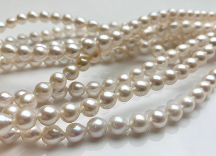 7x8mm AAA Natural White Freshwater Akoya TearDrop Pearl Bead Genuine Natural White High Luster Chinese Freshwater Akoya 55 Pieces #P1177