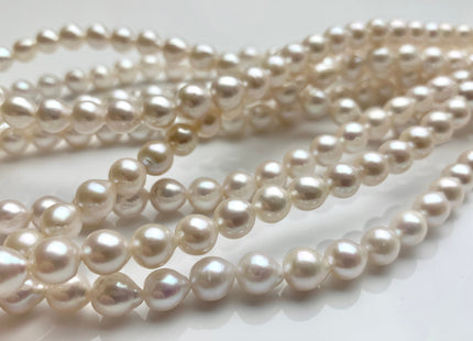 6.5x7mm AAA Natural White Freshwater Akoya Tear Drop Pearl Bead Genuine Natural White High Luster Chinese Freshwater Akoya 55 Pieces #P1177