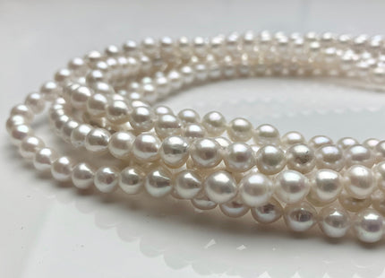 6.5x7mm AAA Natural White Freshwater Akoya Tear Drop Pearl Bead Genuine Natural White High Luster Chinese Freshwater Akoya 55 Pieces #P1177