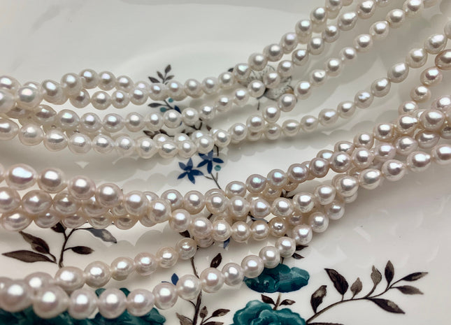 6.5x7mm AAA Natural White Freshwater Akoya Tear Drop Pearl Bead Genuine Natural White High Luster Chinese Freshwater Akoya 55 Pieces #P1177