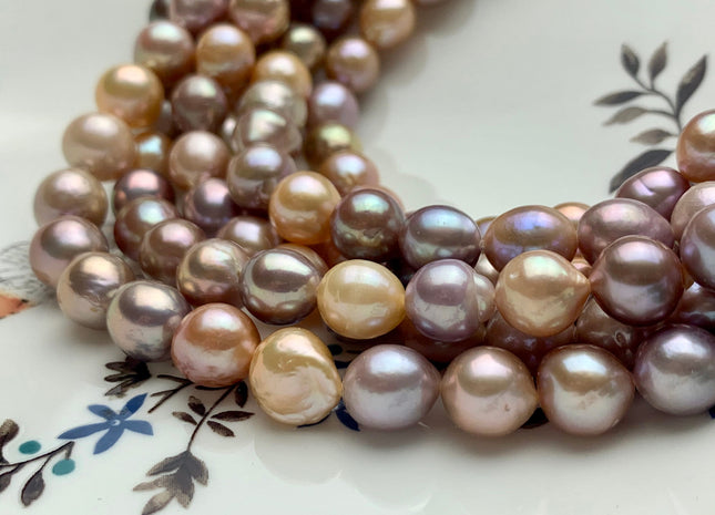 9-11 mm AAA Rare Mixed Natural Mauve Pink Baroque Edison Pearl Genuine High Luster Edison Pearl With Iridescent Color 33-36 Pieces #P1314