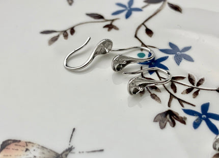 One Pair 925 Sterling Silver Or Gold Simple Hook Earring Setting 925 Sterling Silver Earring Hook Findings For Half Drilled Pearls #10116