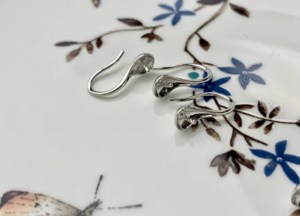 One Pair 925 Sterling Silver Or Gold Simple Hook Earring Setting 925 Sterling Silver Earring Hook Findings For Half Drilled Pearls #10116