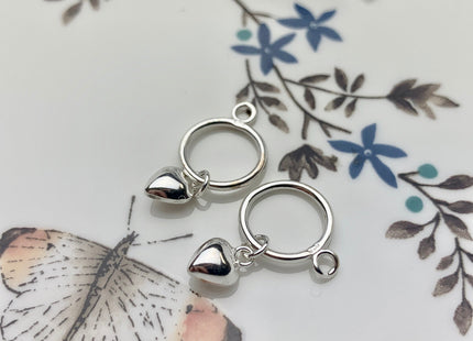 11.5 mm 925 Sterling Silver Toggle Clasp Genuine 925 Sterling Silver Toggle Findings With Heart Shape Design DIY Jewelry #10119