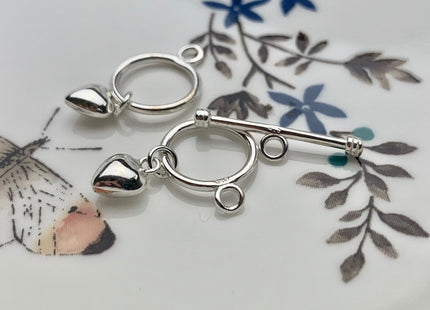 11.5 mm 925 Sterling Silver Toggle Clasp Genuine 925 Sterling Silver Toggle Findings With Heart Shape Design DIY Jewelry #10119