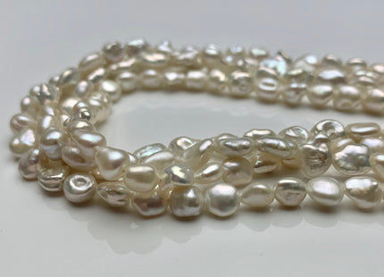 5-9 mm AAA Natural White Keshi Nugget Freshwater Pearl Beads Center Drilled Keshi Pearls Genuine Keshi Pearl #P1342