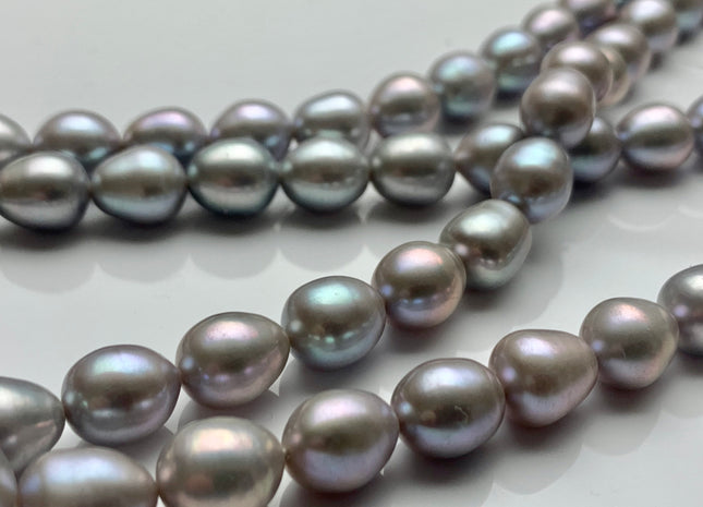 8x9-10 mm AAA Pinkish Gray Color Rice/Oval Freshwater Pearl Beads Genuine High Luster Cultured Freshwater Pearls 40 Pieces #P1231