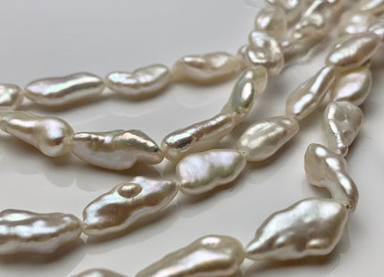 6-7x12-13 mm AA Natural White Keshi Freshwater Pearls Beads Genuine High Luster Rice Nugget Shape Keshi Freshwater Pearl Beads #1922
